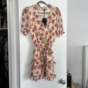 Paige beautiful cream and red floral dress